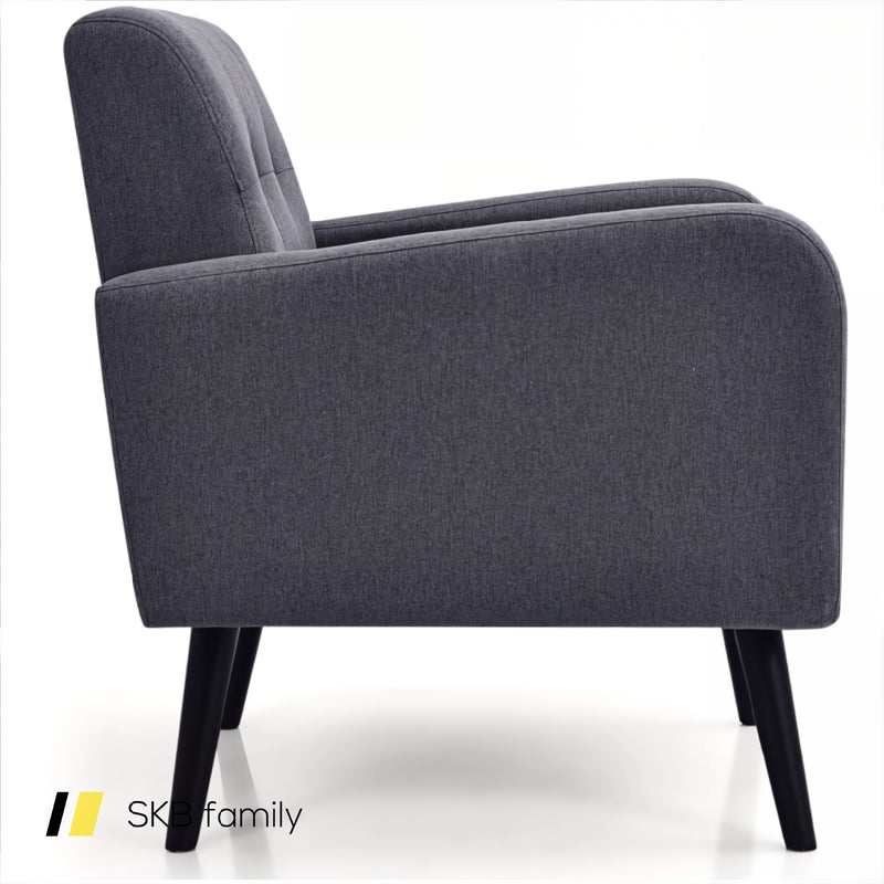 Modern Upholstered Comfy Accent Chair With Rubber Wood Legs 240115-215517