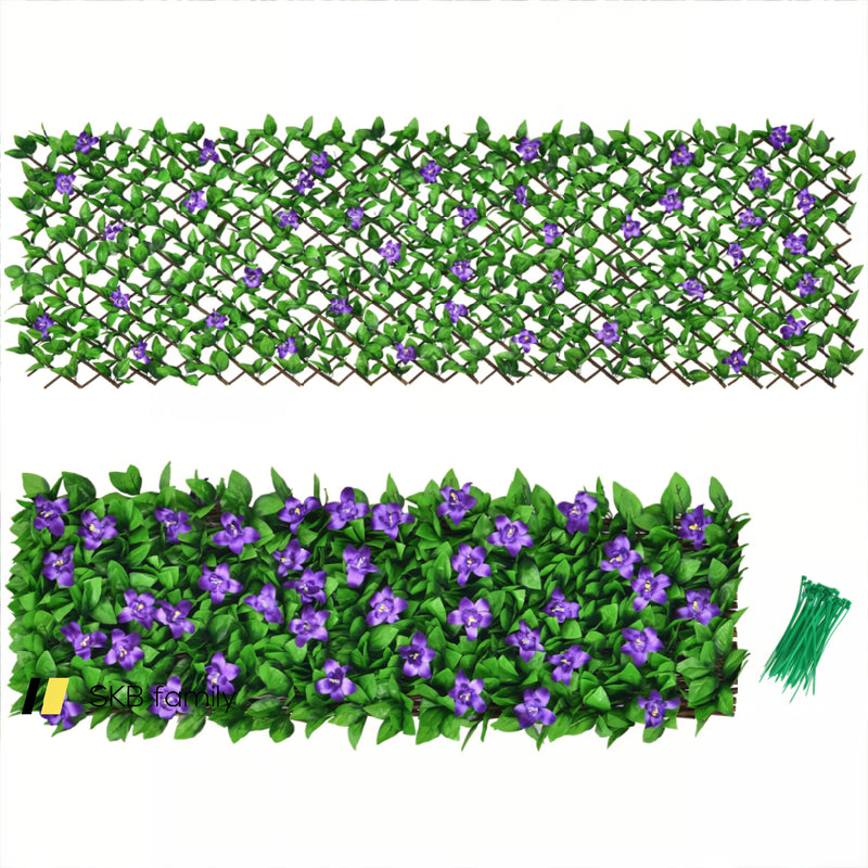 1 Piece Expandable Faux Ivy Privacy Screen Fence Panel Pack With Flower 240115-215521