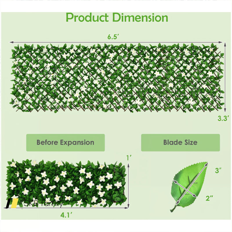 1 Piece Expandable Faux Ivy Privacy Screen Fence Panel Pack With Flower 240115-215521