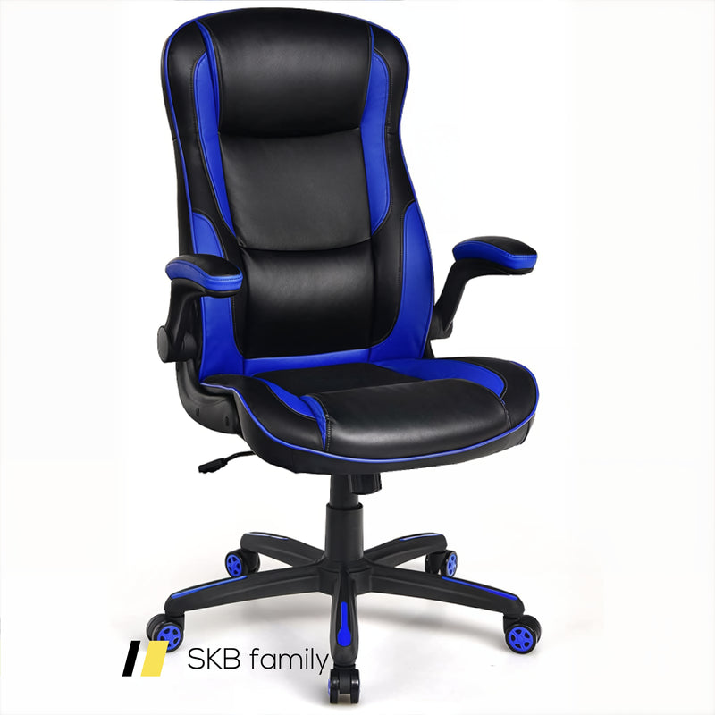 Racing Style Office Chair With Pvc And Pu Leather Seat 240115-215552