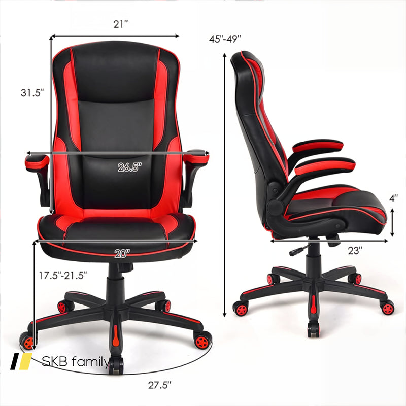 Racing Style Office Chair With Pvc And Pu Leather Seat 240115-215552