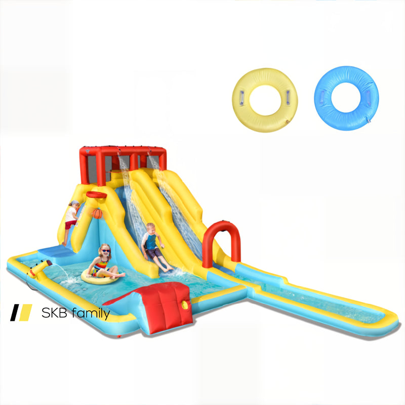 7-In-1 Inflatable Dual Slide Water Park Bounce House Without Blower 240115-215555