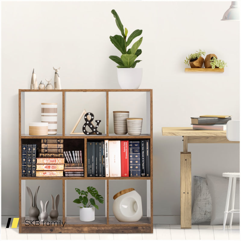 Open Compartments Industrial Freestanding Bookshelf For Decorations 240115-215559