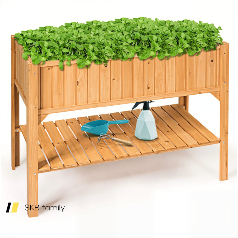 Wooden Elevated Planter Box Shelf Suitable For Garden Use 240115-215574