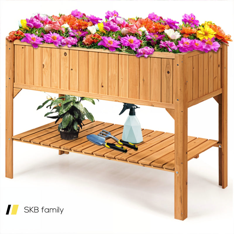 Wooden Elevated Planter Box Shelf Suitable For Garden Use 240115-215574