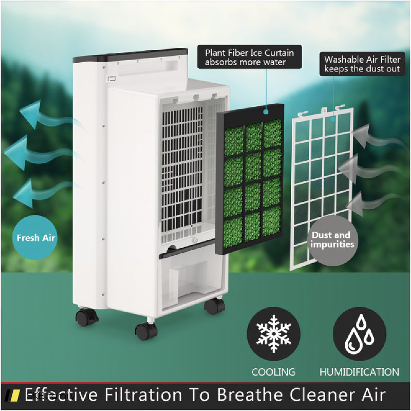 3-In-1 Portable Evaporative Air Conditioner Cooler With Remote Control For Home 240515-227529