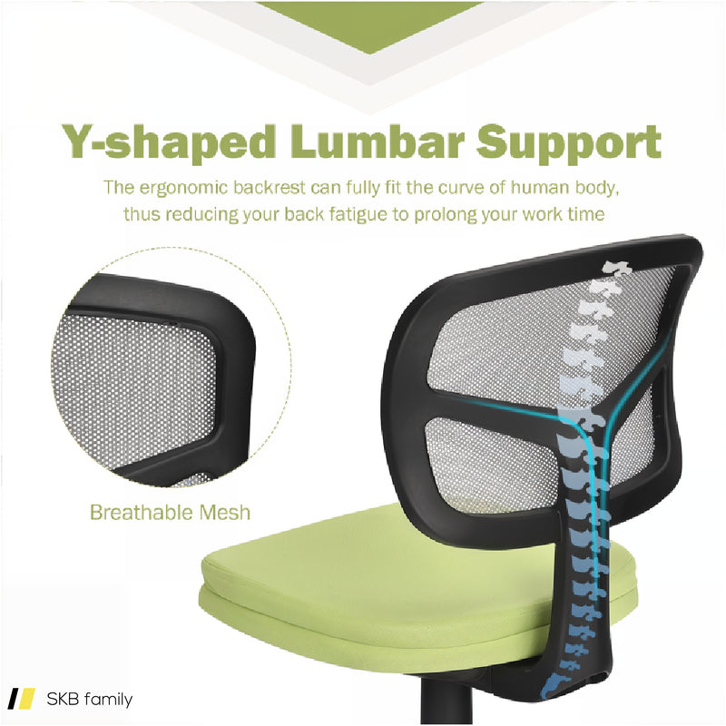 Armless Computer Chair With Height Adjustment And Breathable Mesh For Home Office 240515-229067