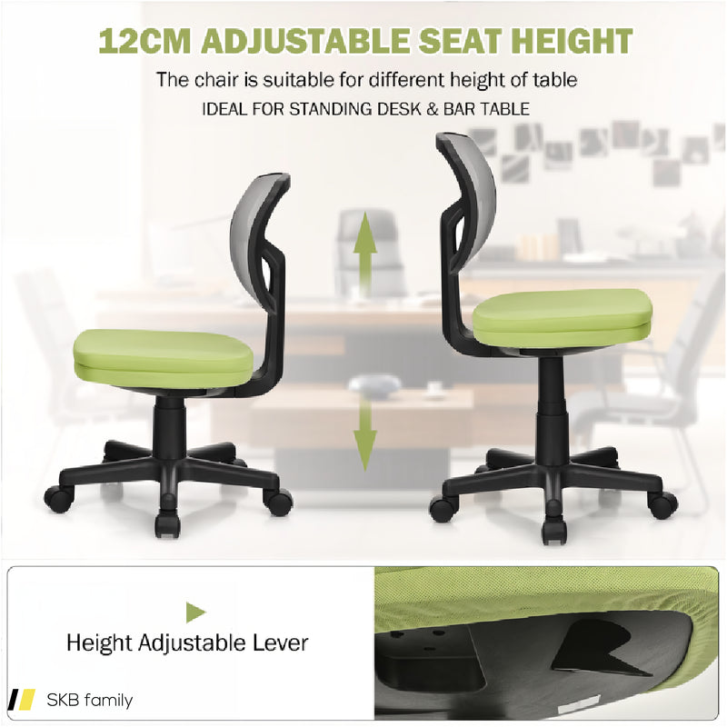 Armless Computer Chair With Height Adjustment And Breathable Mesh For Home Office 240515-229067