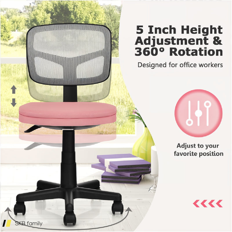 Armless Computer Chair With Height Adjustment And Breathable Mesh For Home Office 240515-229067