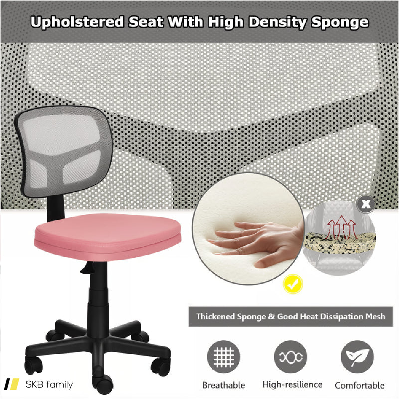 Armless Computer Chair With Height Adjustment And Breathable Mesh For Home Office 240515-229067