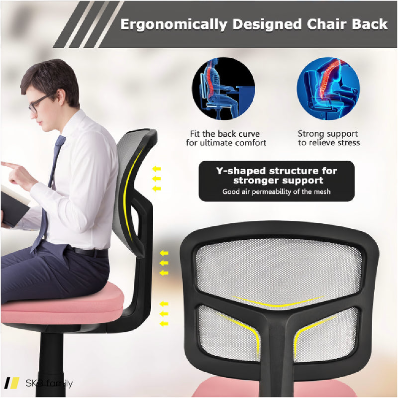 Armless Computer Chair With Height Adjustment And Breathable Mesh For Home Office 240515-229067