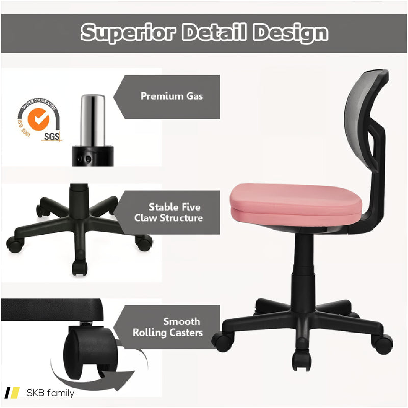 Armless Computer Chair With Height Adjustment And Breathable Mesh For Home Office 240515-229067