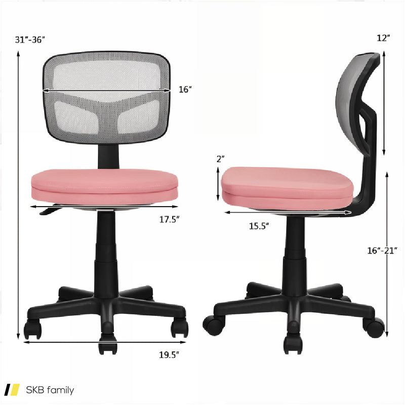 Armless Computer Chair With Height Adjustment And Breathable Mesh For Home Office 240515-229067