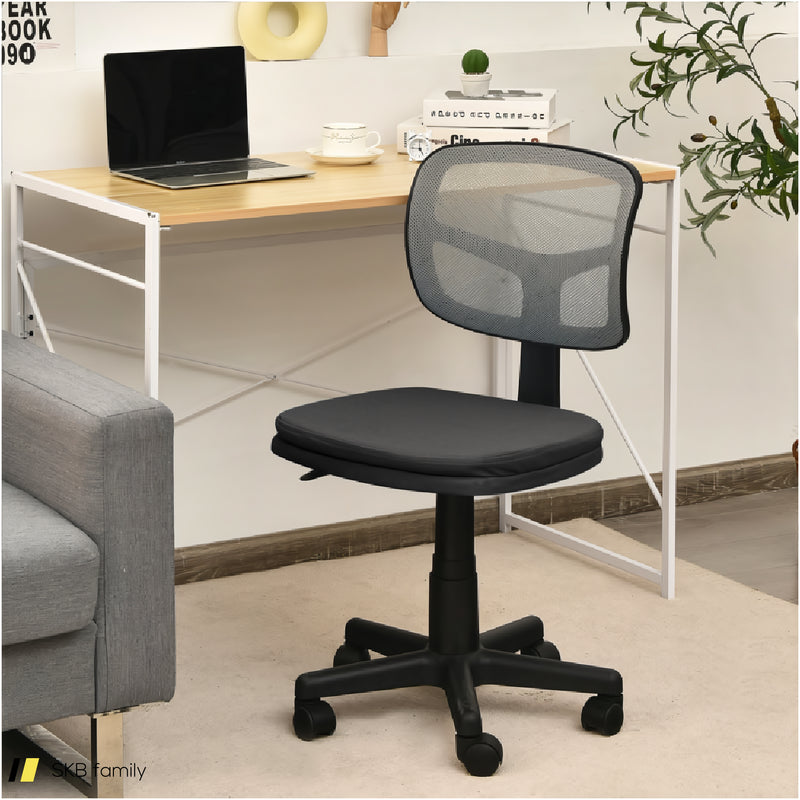 Armless Computer Chair With Height Adjustment And Breathable Mesh For Home Office 240515-229067