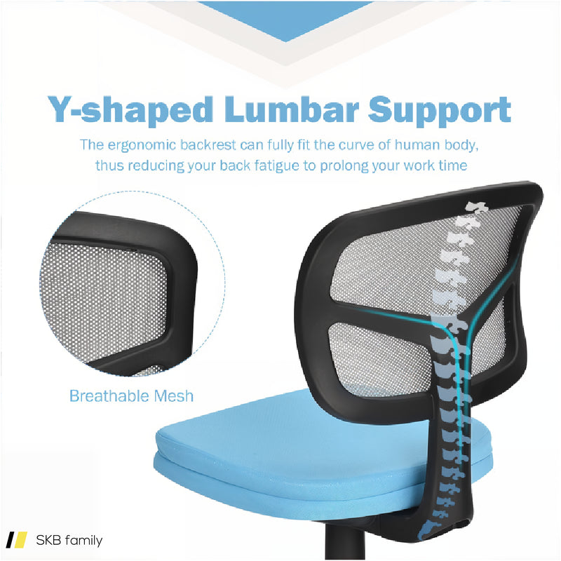 Armless Computer Chair With Height Adjustment And Breathable Mesh For Home Office 240515-229067