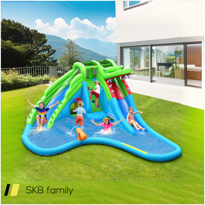 Inflatable Crocodile Style Water Slide Upgraded Kids Bounce Castle With 780w Blower 240515-229073