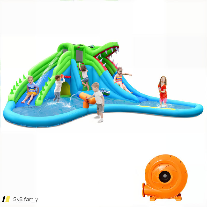 Inflatable Crocodile Style Water Slide Upgraded Kids Bounce Castle With 780w Blower 240515-229073