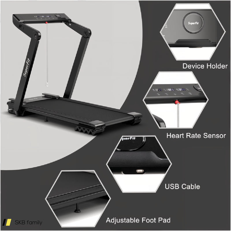 4.0 Hp Foldable Electric Treadmill With Led Touch Screen And App Connection 240515-229074