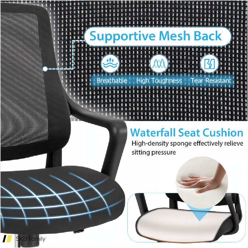 Modern Breathable Mesh Chair With Curved Backrest And Armrest 240515-229078