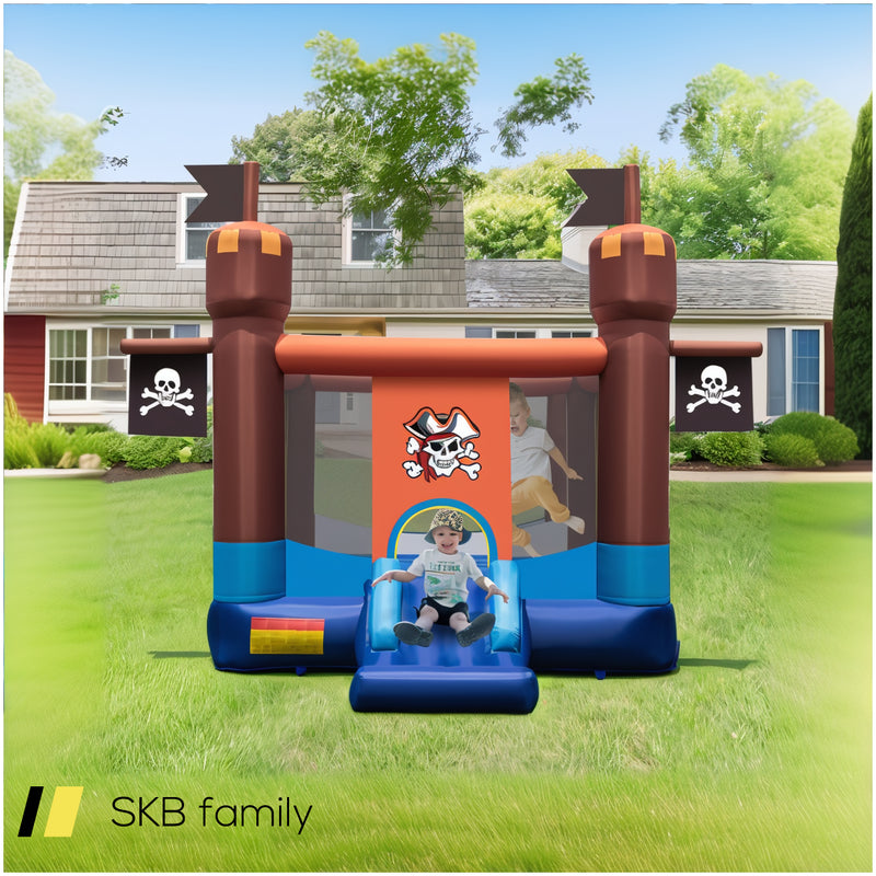 Pirate-Themed Inflatable Bounce Castle With Large Bounce Area Without Blower 240515-229079