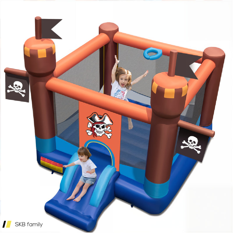 Pirate-Themed Inflatable Bounce Castle With Large Bounce Area Without Blower 240515-229079