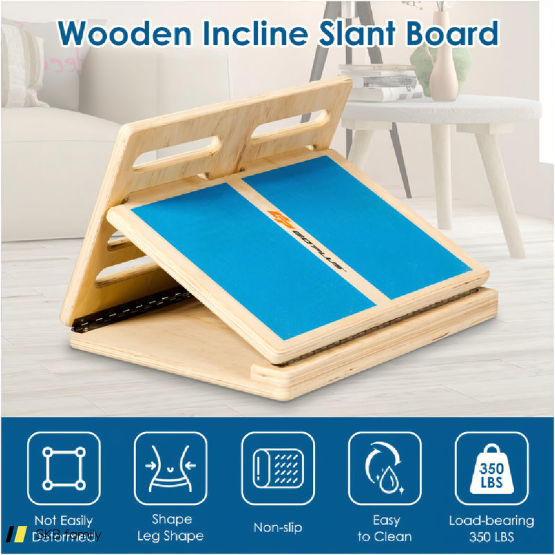 4-Level Wooden Slant Board With Anti-Skid Surface 240515-229082