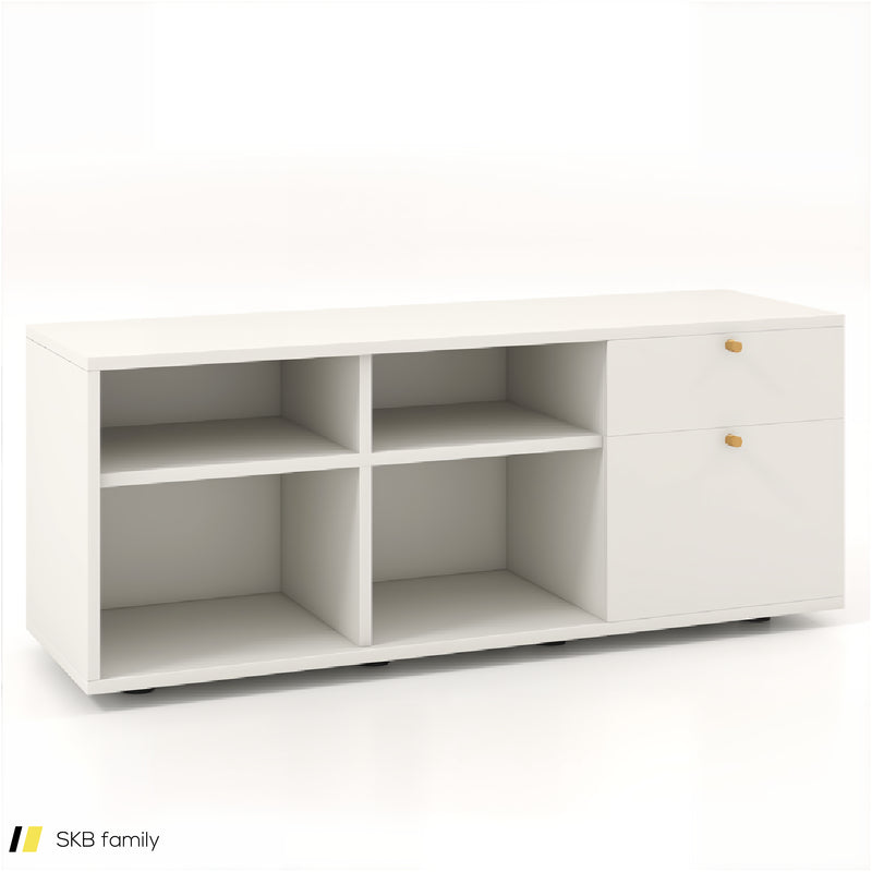 Storage Cabinet Tv Console Cabinet With 2 Drawers And 4 Cubes For Entryway Living Room 240515-229083