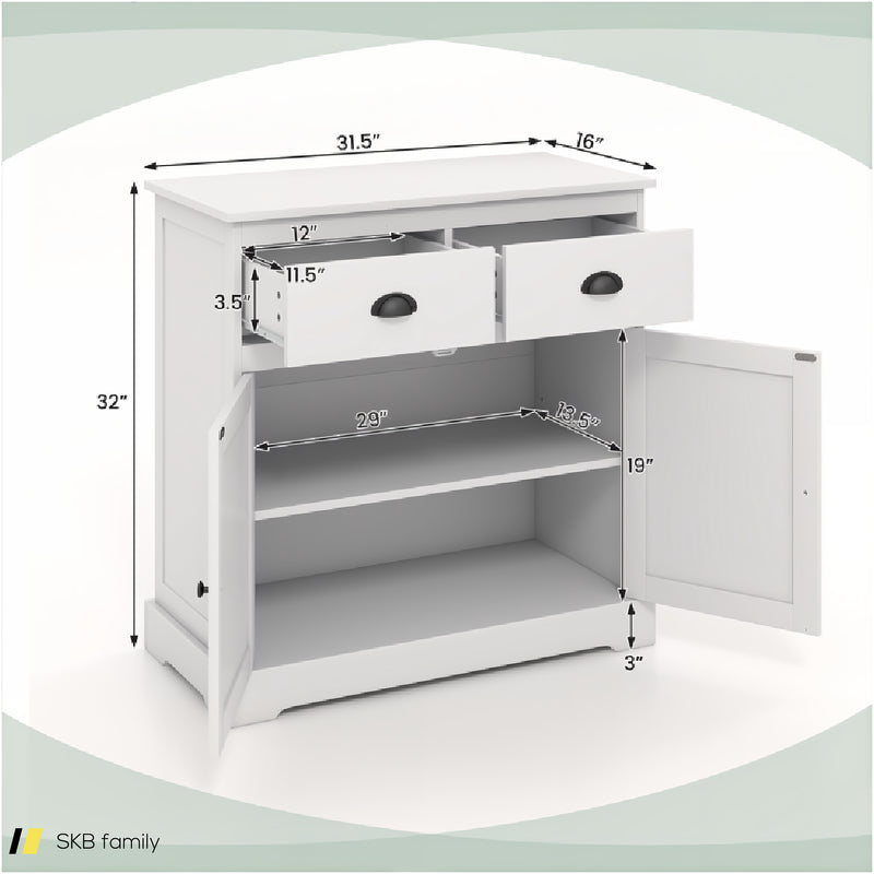 Kitchen Buffet Storage Cabinet With 2 Doors And 2 Storage Drawers 240515-229085