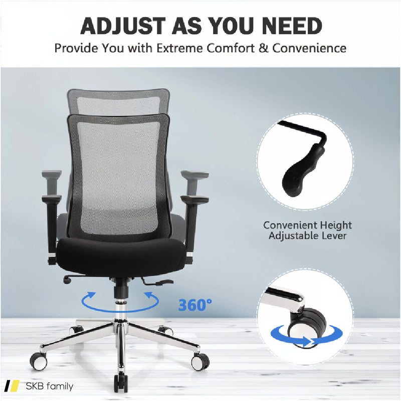 Ergonomic Mesh Office Chair Sliding Seat Height Adjustable With Armrest 240515-229086