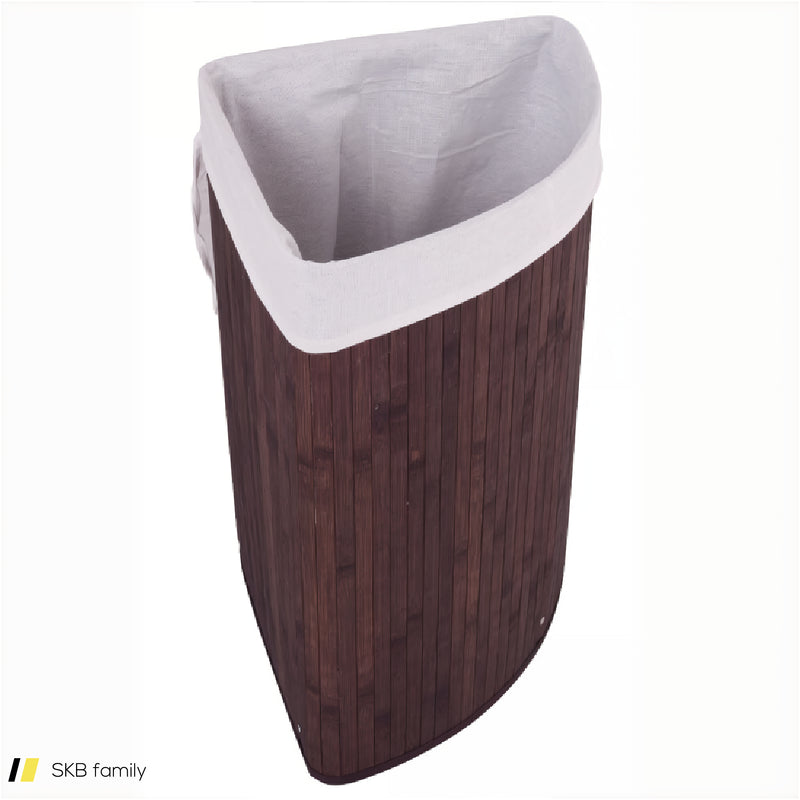 Bamboo Laundry Hamper Basket With Lid And Removable Liner Bag 240515-229091