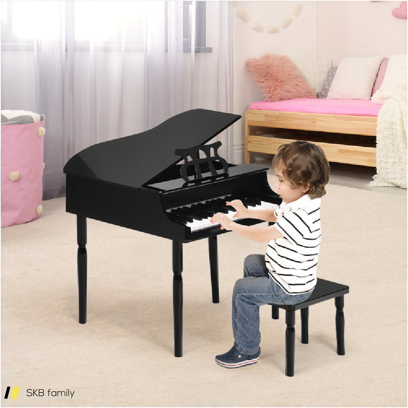 30-Key Wood Toy Kids Grand Piano With Bench And Music Rack 240515-229098