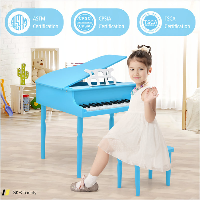 30-Key Wood Toy Kids Grand Piano With Bench And Music Rack 240515-229098