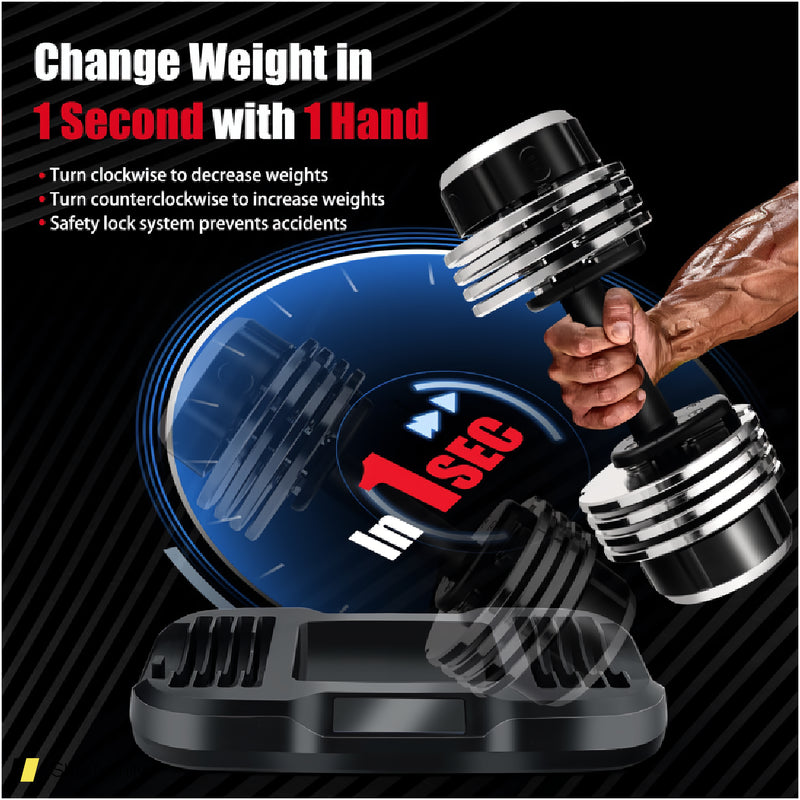 5-In-1 Weight Adjustable Dumbbell With Anti-Slip Fast Adjust Turning Handle 240515-229099