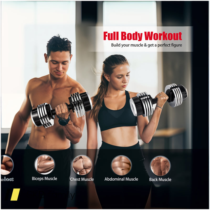 5-In-1 Weight Adjustable Dumbbell With Anti-Slip Fast Adjust Turning Handle 240515-229099