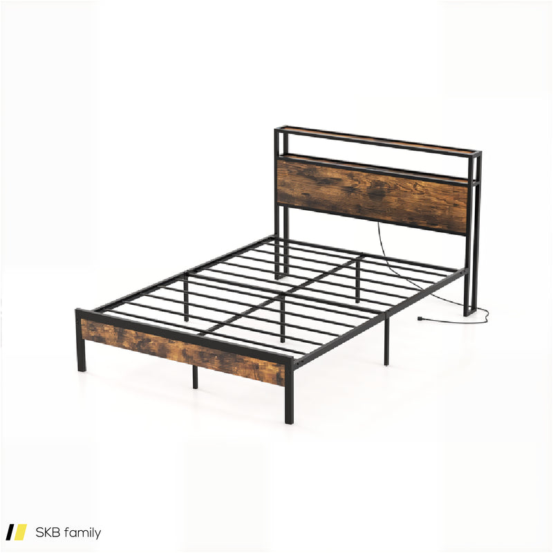 Twin/Full/Queen Bed Frame With Storage Headboard And Charging Station 240515-229110