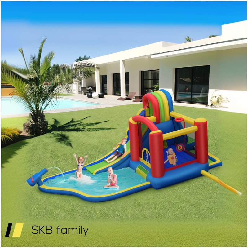 Inflatable Kid Bounce House Slide Climbing Splash Park Pool Jumping Castle Without Blower 240515-229122