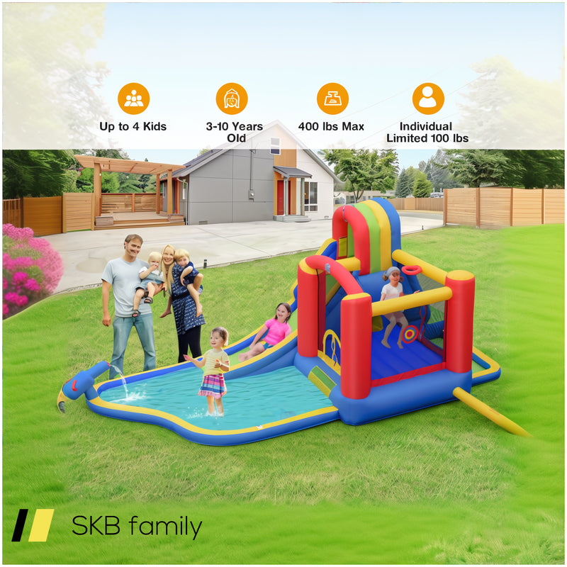 Inflatable Kid Bounce House Slide Climbing Splash Park Pool Jumping Castle Without Blower 240515-229122