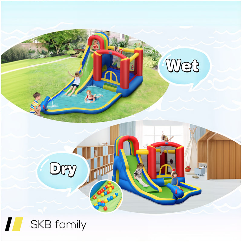 Inflatable Kid Bounce House Slide Climbing Splash Park Pool Jumping Castle Without Blower 240515-229122