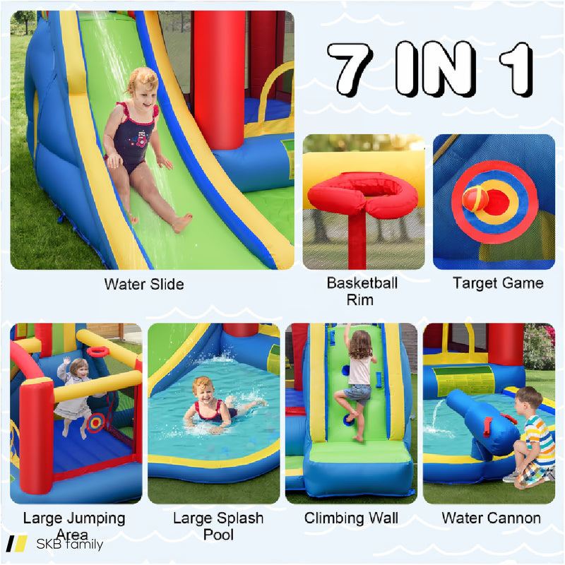 Inflatable Kid Bounce House Slide Climbing Splash Park Pool Jumping Castle Without Blower 240515-229122