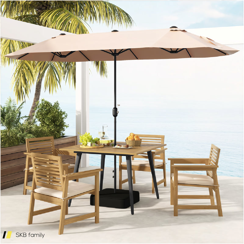 4-Person Acacia Wood Outdoor Dining Table For Garden, Poolside And Backyard 240515-229123