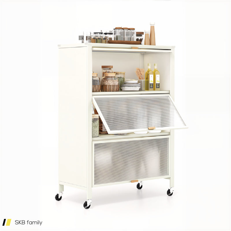 4-Tier Kitchen Bakers Rack With Flip Doors 240515-229127