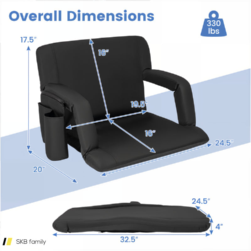 Stadium Seat For Bleachers With Back Support 6 Adjustable Positions 240515-229128