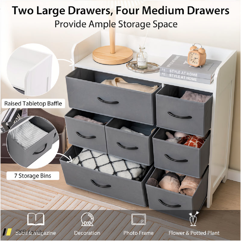 Fabric Dresser With 7 Drawers For Bedroom 240515-229131