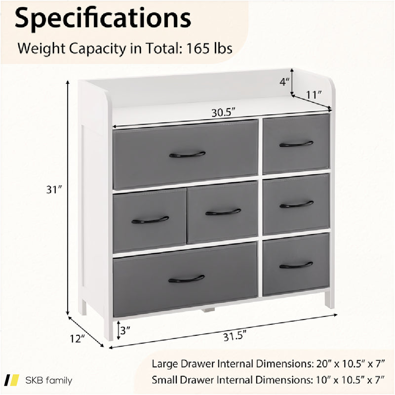 Fabric Dresser With 7 Drawers For Bedroom 240515-229131