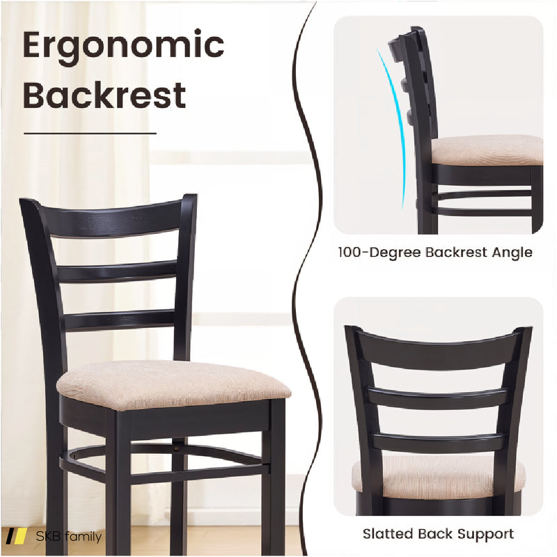 Bar Chairs With Ergonomic Backrest And Comfy Footrest And Soft Padded Seat 240515-229133