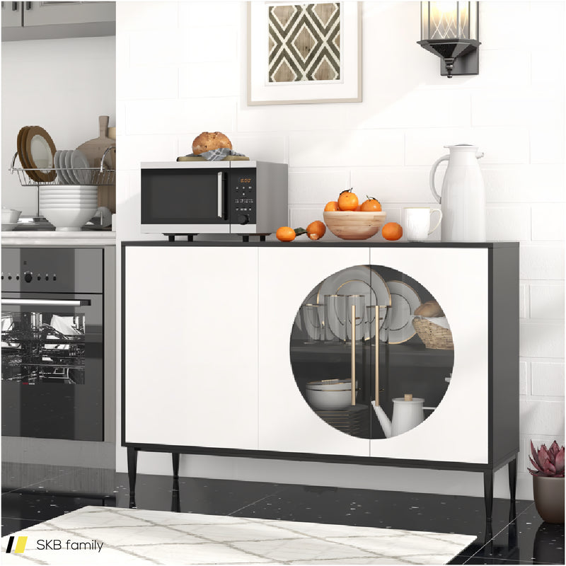 Sideboard Cabinet With Tempered Glass Door For Living Room Dining Room Kitchen 240515-229134