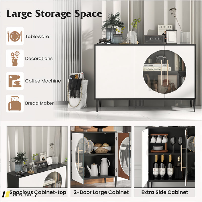 Sideboard Cabinet With Tempered Glass Door For Living Room Dining Room Kitchen 240515-229134