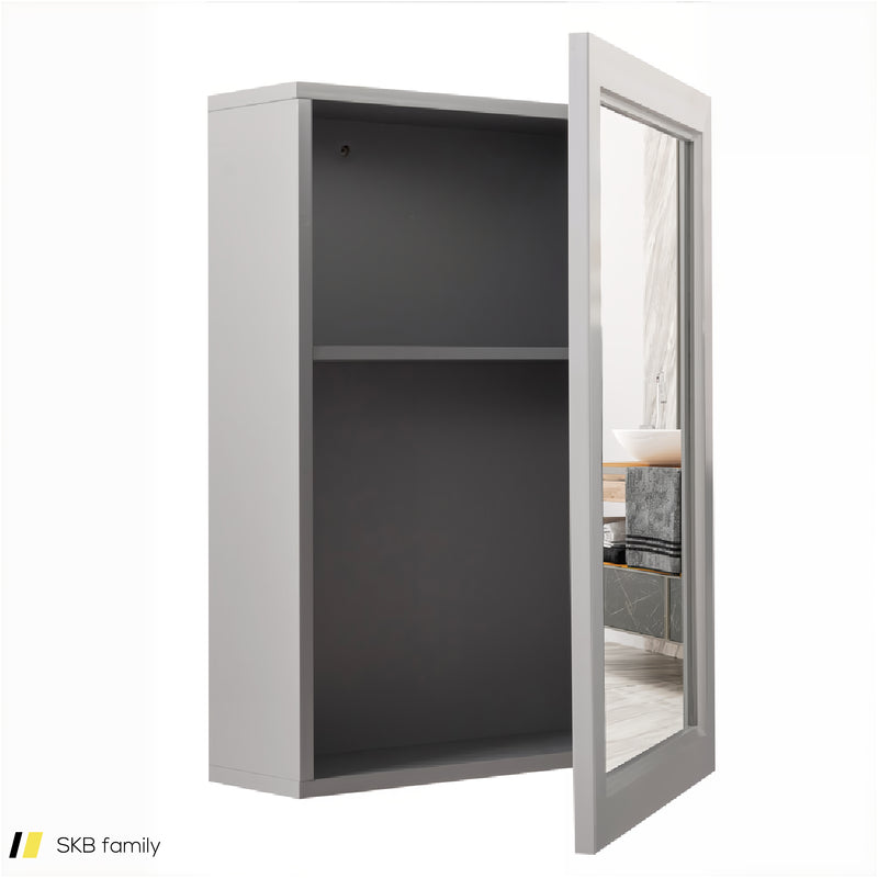 Mirrored Bathroom Medicine Cabinet With Single Door And Adjustable Shelf 240515-229136