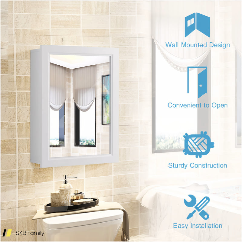 Mirrored Bathroom Medicine Cabinet With Single Door And Adjustable Shelf 240515-229136