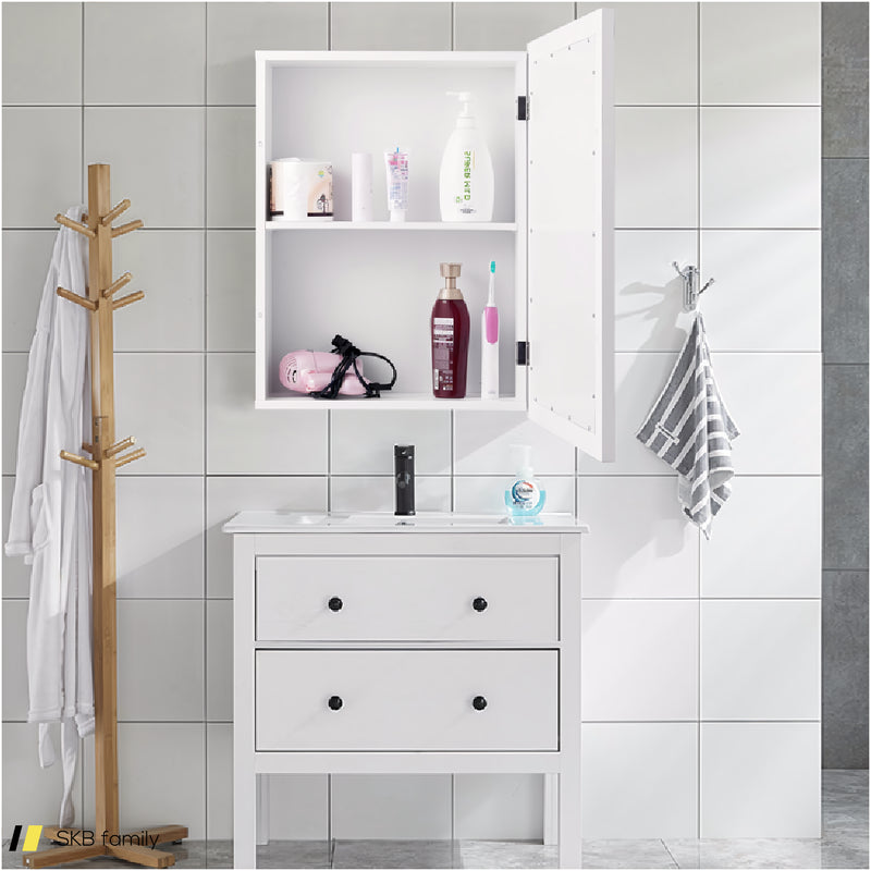 Mirrored Bathroom Medicine Cabinet With Single Door And Adjustable Shelf 240515-229136